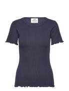 Pointella Trixy Tee Tops T-shirts & Tops Short-sleeved Navy Mads Nørga...