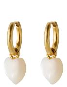 Ocean Heart Huggies Øredobber Smykker Gold Pernille Corydon