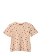 T-Shirt S/S Iris Tops T-shirts Short-sleeved Pink Wheat