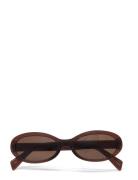 Slim Oval Tinted Sunglasses Solbriller Brown Monki