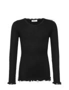 Rkbalta Modal Ls Lace T-Shirt Tops T-shirts Long-sleeved T-shirts Blac...