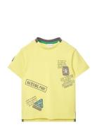 Knit T-Shirt Tops T-shirts Short-sleeved Yellow Boboli