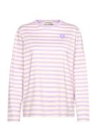 Tasaraita Unikko Ls Tops T-shirts & Tops Long-sleeved Pink Marimekko