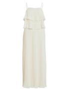 Vichiffan Singlet Pleat Dress - Noos/Dc Maxikjole Festkjole White Vila
