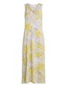 Print Abstract Ecovero Vn Dress Maxikjole Festkjole Yellow Calvin Klei...