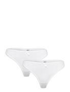 2-Pack Pointelle Thongs Stringtruse Undertøy White Weekday