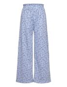 Trousers Crinkled Jersey Smock Bottoms Trousers Blue Lindex