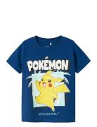 Nmmmahe Pokemon Nreg Ss Top Box Sky Tops T-shirts Short-sleeved Navy N...