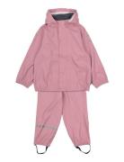 Pu Rain W. Susp. Recycled Outerwear Rainwear Rainwear Sets Pink Mikk-l...