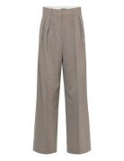 Wide Leg Wool-Blend Suit Pants Bottoms Trousers Wide Leg Brown Mango