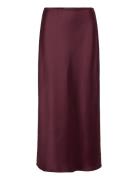 Midi Satin Skirt Skirts Satin Skirts Burgundy Mango