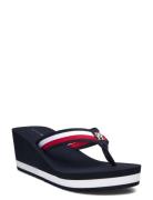 Th Corporate Wedge Beach Sandal Flip-flopper Sandaler Navy Tommy Hilfi...