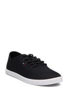 Canvas Lace Up Sneaker Lave Sneakers Black Tommy Hilfiger