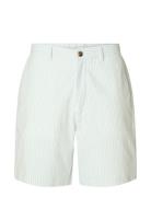 Slhregular-Karl Seersucker Shorts Noos Bottoms Shorts Casual White Sel...