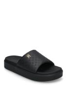 Platform Monogram Poolslide Sandaler Badetøfler Slip-in Black Tommy Hi...