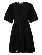 Slfdahlia Ss Short Broderi Dress Noos Kjole Black Selected Femme