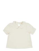 Solid Blouse W. Collar Ss Tops Blouses & Tunics Cream Copenhagen Color...