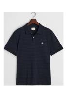 Texture Stripe Polo Tops Polos Short-sleeved Black GANT