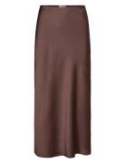 Nuivory Skirt Skirts Satin Skirts Brown Nümph