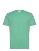 Organic Slub Yarn O-Neck Tee S/S Tops T-shirts Short-sleeved Green Lin...