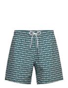 Pull-On Seersucker Swim Trunk Badeshorts Blue Abercrombie & Fitch