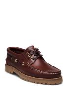 Ollie Boat Shoe - Brown Leather Båtsko Sko Brown Garment Project