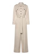 Anais Bottoms Jumpsuits Beige Reiss