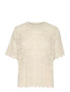 Kajaiden Lace T-Shirt Tops T-shirts & Tops Short-sleeved Cream Kaffe