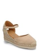 Cisca25Ks Sandal Med Hæl Espadrilles Beige UNISA