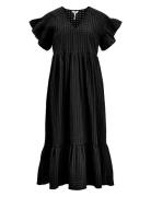 Objvita S/S Long Dress Rep Knelang Kjole Black Object