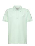 Shield Ss Pique Tops T-shirts Polo Shirts Short-sleeved Polo Shirts Gr...