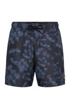 Digital Floral Print Swim Short Badeshorts Navy Lyle & Scott