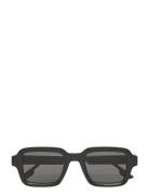 Li L Black Tortoise Firkantede Solbriller Black Komono