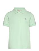 Shield Ss Pique Tops T-shirts Polo Shirts Short-sleeved Polo Shirts Gr...