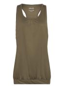Women Sports Top Sport T-shirts & Tops Sleeveless Khaki Green ZEBDIA