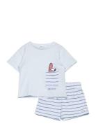 Snoopy Short Pyjamas Sets Sets With Short-sleeved T-shirt Blue Mango