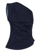 Ayomw 158 Off Shoulder Top Tops Blouses Sleeveless Navy My Essential W...