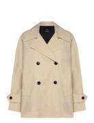 Short Double-Breasted Trench Coat Trench Coat Kåpe Beige Mango