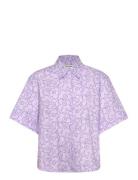 Standardi Piirto Unikko Tops Shirts Short-sleeved Purple Marimekko