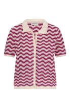 Caro Crochet Cardigan Tops Knitwear Cardigans Pink Fabienne Chapot