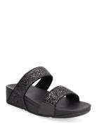 Lulu Glitter Slides Flate Sandaler Black FitFlop