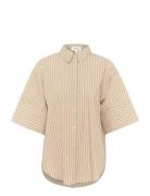 Slkaily Shirt Ss Tops Shirts Short-sleeved Beige Soaked In Luxury