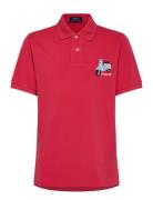 Scooter-Embroidered Cotton Polo Shirt Tops T-shirts Polo Shirts Short-...