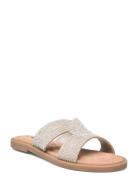 Women Slides Flate Sandaler Silver Tamaris