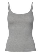 Fitted Strappy Scoop Neck Singlet Tops T-shirts & Tops Sleeveless Grey...