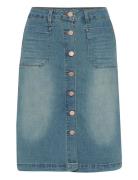 Crl Skirt Knelangt Skjørt Blue Cream