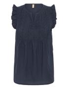 Cutoril Top Tops Blouses Sleeveless Navy Culture