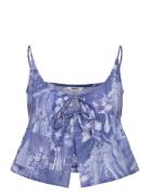 Poplin Top Tops T-shirts & Tops Sleeveless Blue Monki
