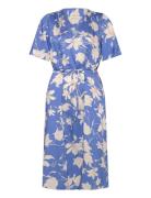 Rel Floral Print Ss Dress Knelang Kjole Blue GANT