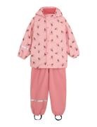 Rainwear Set - Aop Outerwear Rainwear Rainwear Sets Pink CeLaVi